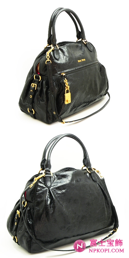 MIUMIU ミュウミュウ 2Wayバッグ レディース ショルダーストラップ付き レザー ブラック （RR1424 NAPPA CHARM NERO）